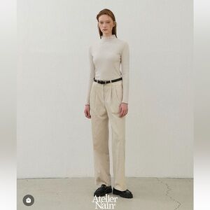 Atelier Nain Korean brand women’s pleated cordoury trousers